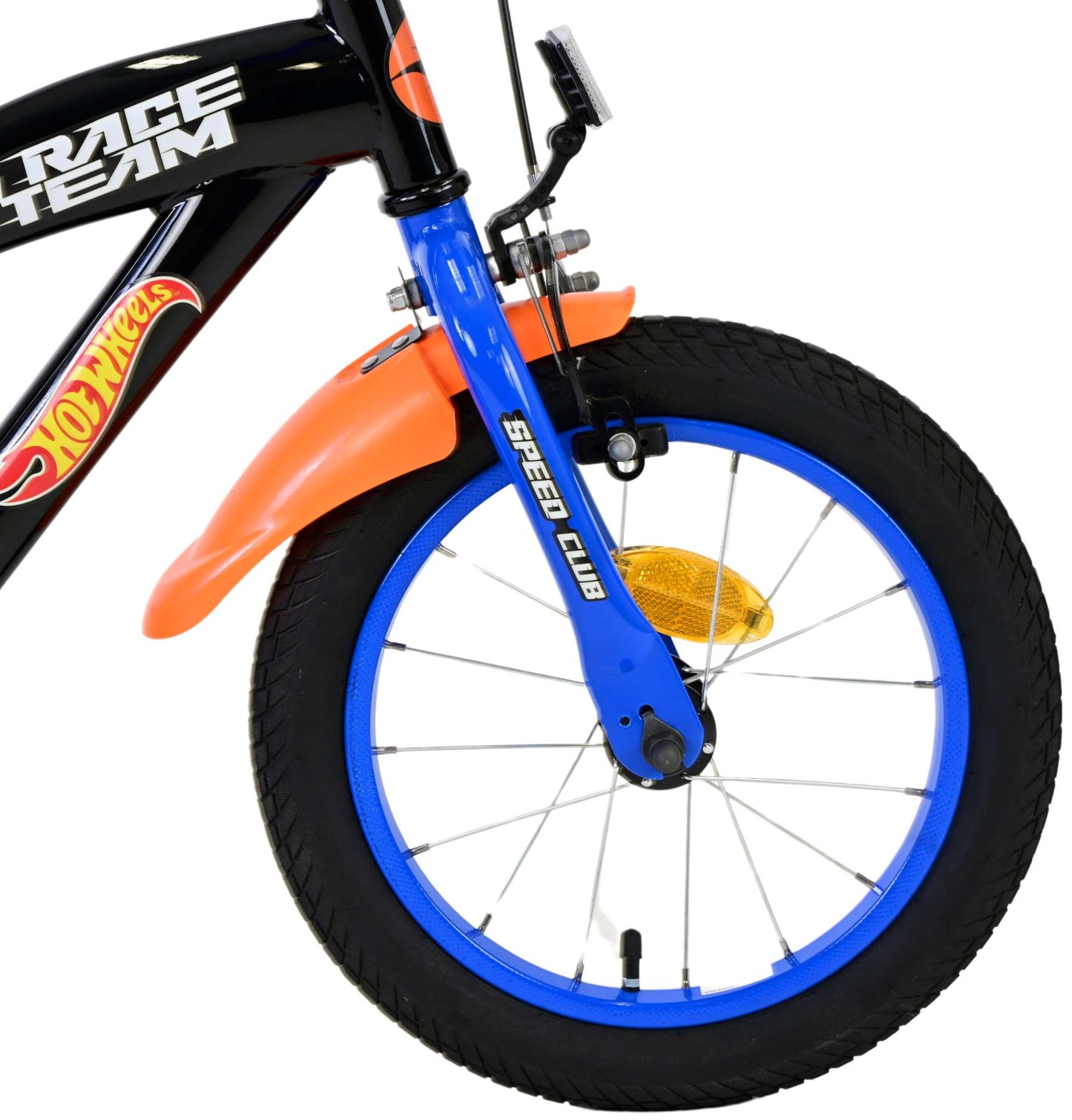 Hot wheels kinderfiets - jongens - 14 inch - zwart oranje blauw