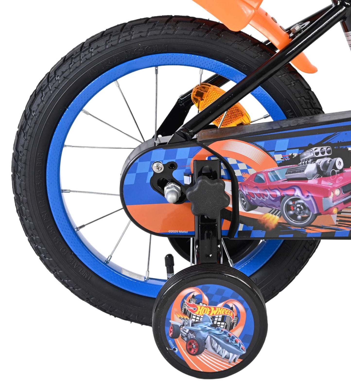 Heiße räder bicicletta per bambini hot wheels - ragazzi - 14 pollici - nero arancione blu