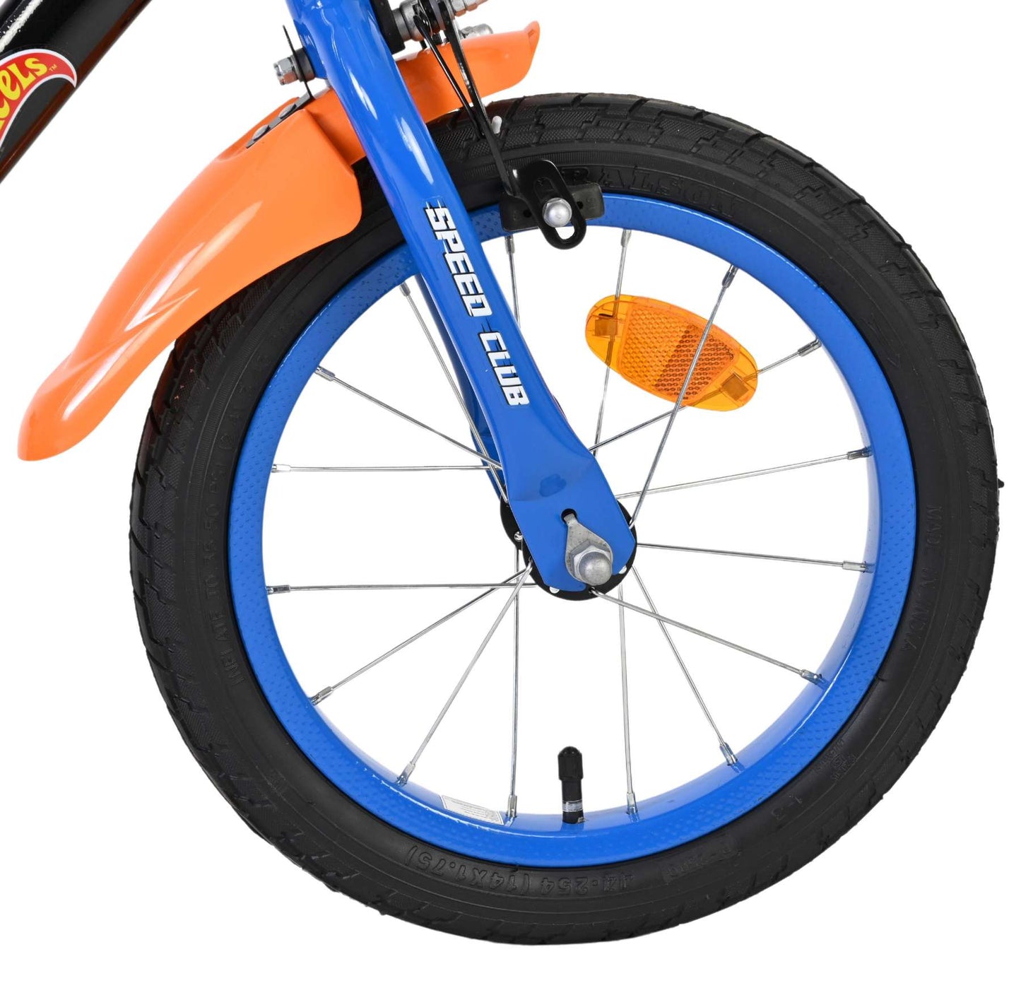 Heiße räder bicicletta per bambini hot wheels - ragazzi - 14 pollici - nero arancione blu