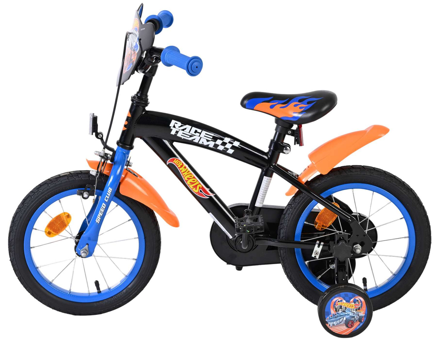 Heiße räder bicicletta per bambini hot wheels - ragazzi - 14 pollici - nero arancione blu