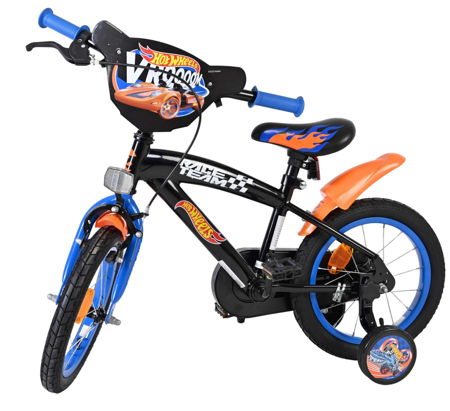 Heiße räder bicicletta per bambini hot wheels - ragazzi - 14 pollici - nero arancione blu