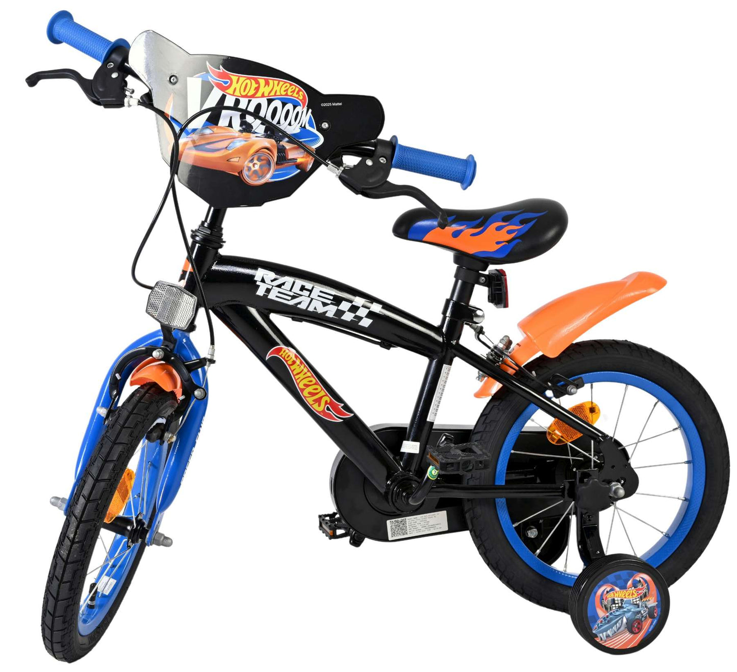Bicicleta para niños Heiße räder hot wheels - niños - 14 pulgadas - negra - dos frenos de mano
