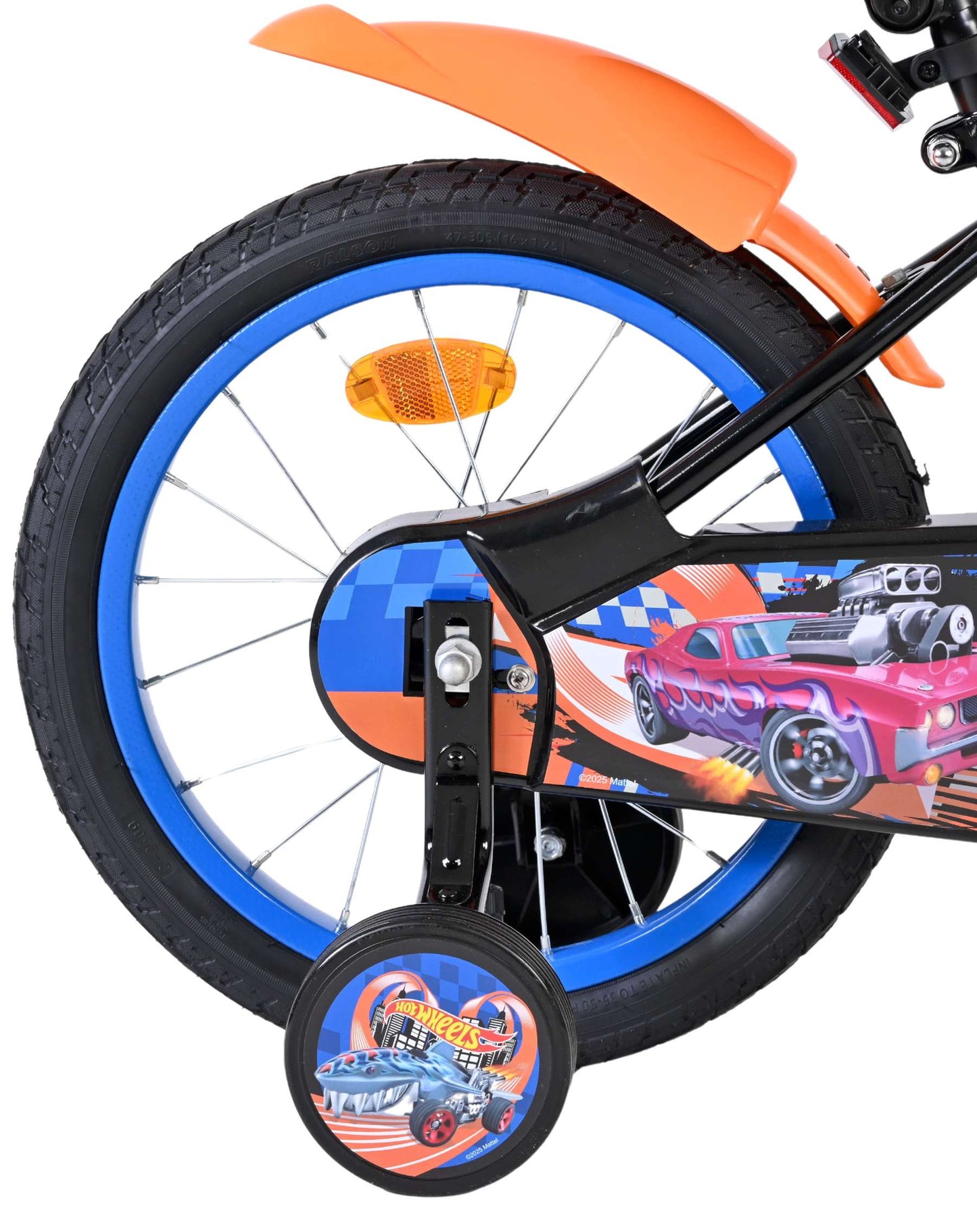 Heiße räder bicicletta per bambini hot wheels - ragazzi - 16 pollici - nero arancione blu