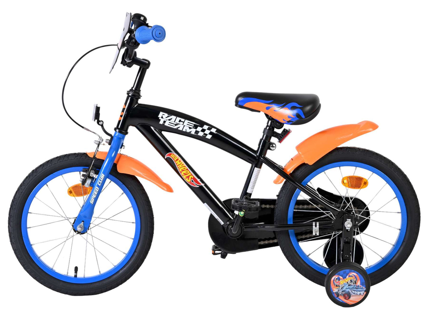 Heiße räder bicicletta per bambini hot wheels - ragazzi - 16 pollici - nero arancione blu