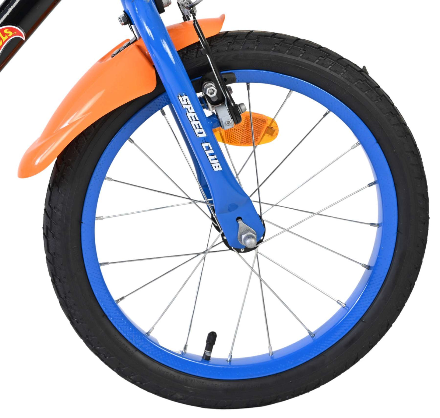 Bicicleta para niños Heiße räder hot wheels - niños - 16 pulgadas - negro naranja azul - dos frenos de mano