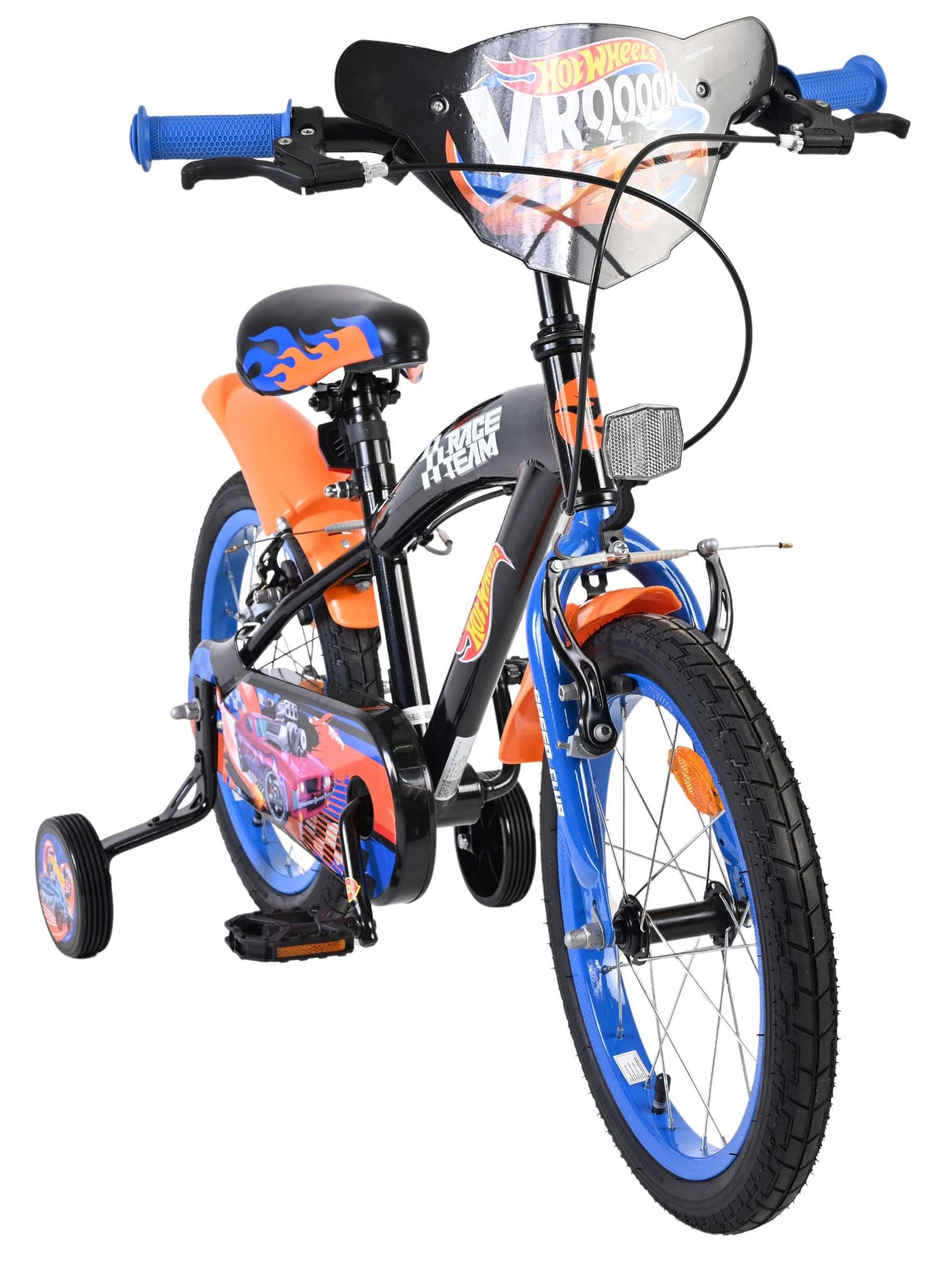 Bicicleta para niños Heiße räder hot wheels - niños - 16 pulgadas - negro naranja azul - dos frenos de mano