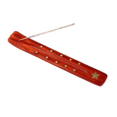 Star color rame - supporto per incenso in legno di mango per bastoncini