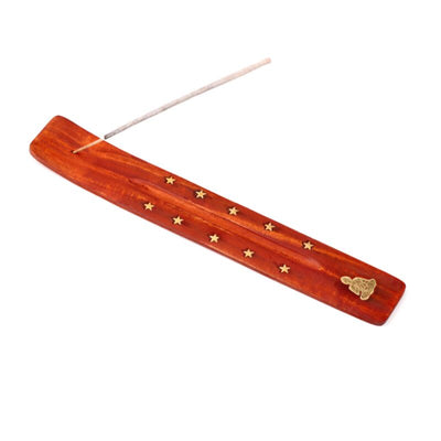 Soportista de incienso de madera de Mango de Buda Star para palos