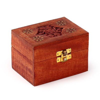 Caja de aceite esencial de madera de mango (para 6 botellas - Diseño 2)