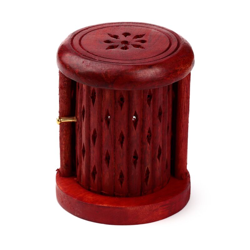 Conos de soporte de incienso de madera de mango con puerta
