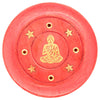 Mangohout rond rood wierookhouder