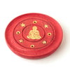 Mangohout rond rood wierookhouder