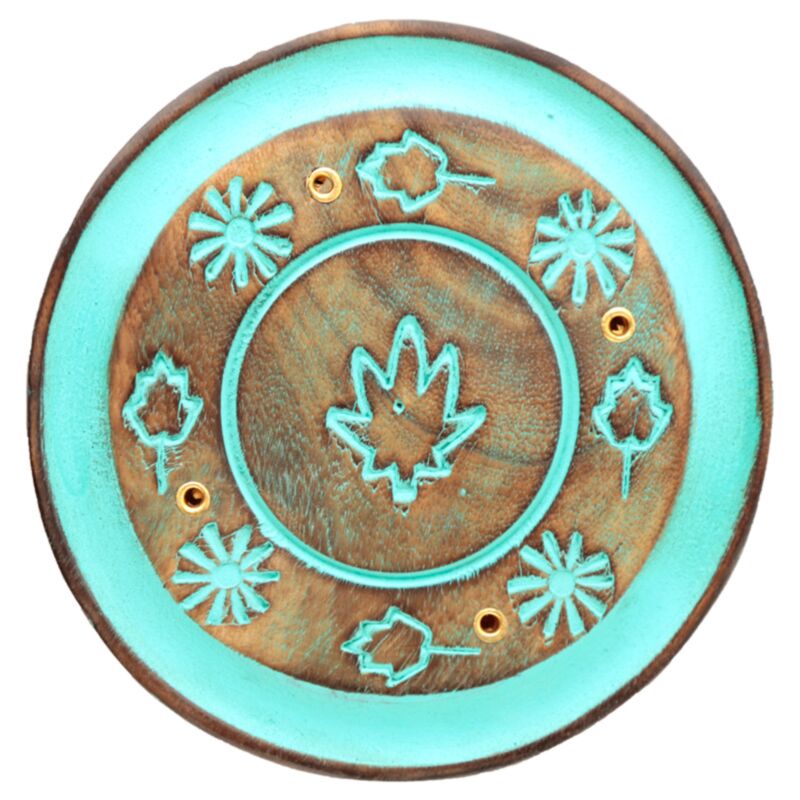 Mango Wood Green hoja redonda de incienso