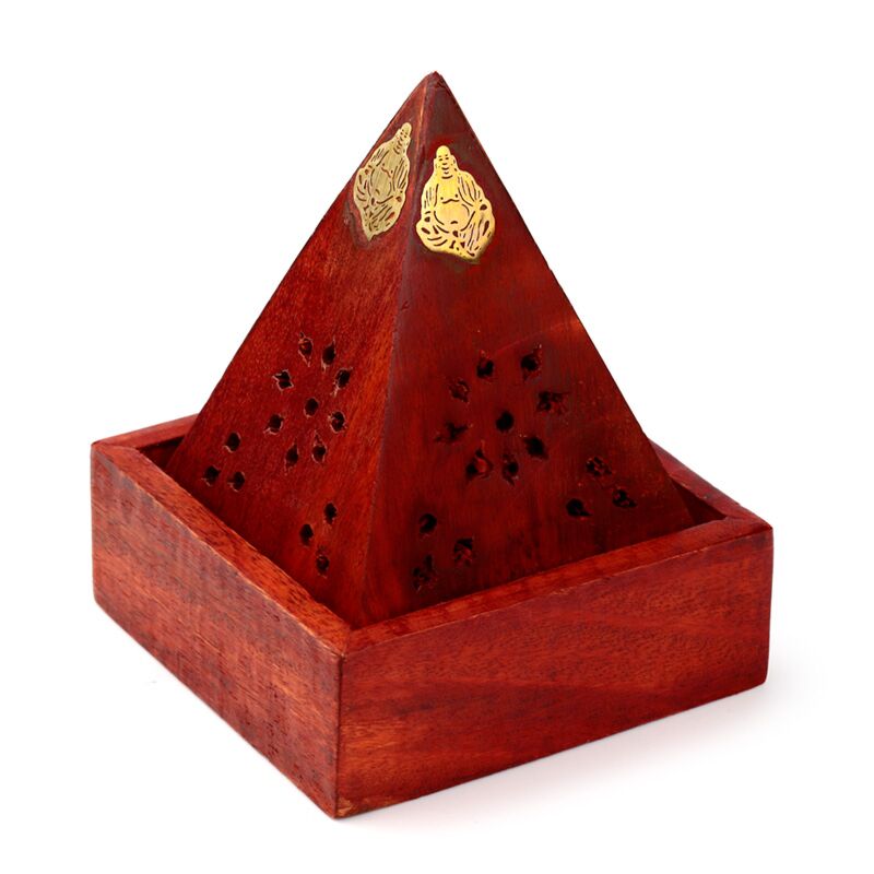 Supporto per incenso piramide in legno mango kegels Buddha Struth Work
