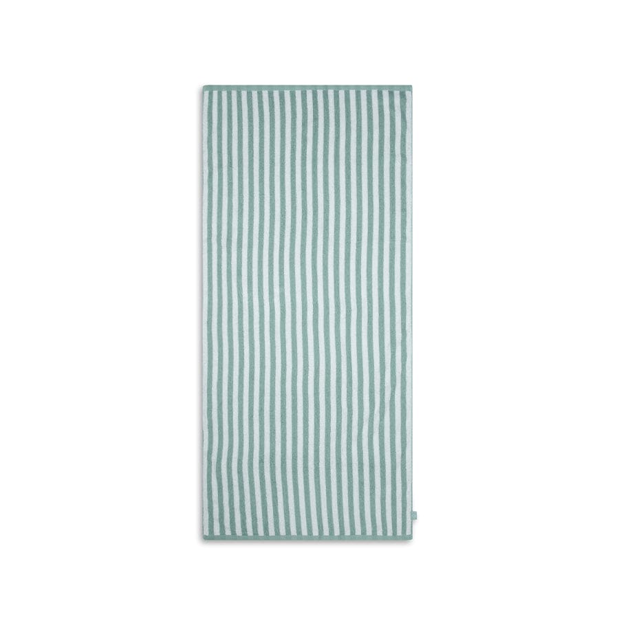 Resort Stripe | Asciugamano di cotone bianco verde 135 x 65 cm