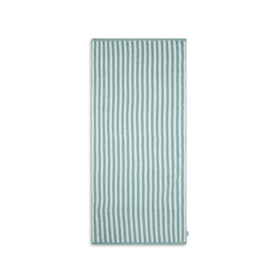 Resort stripe | groen witte katoenen handdoek 135 x 65 cm
