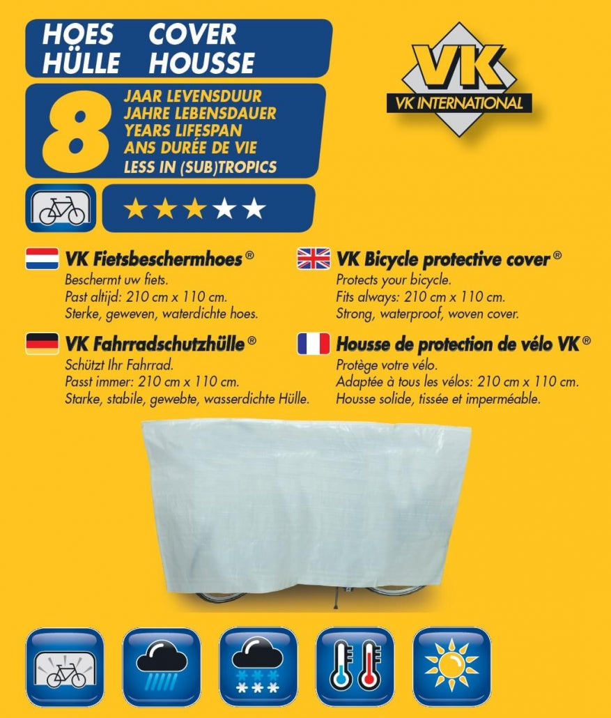 VK Cubierta de protección para bicicletas (1) Hoes White Z anillos