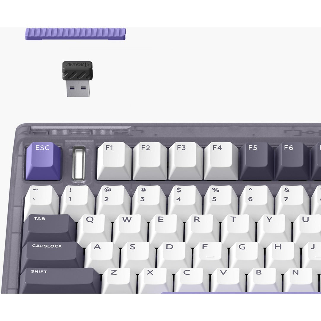 Iqunix og80 lavandin wireless mechanical keyboard, gaming toetsenbord (lavendel, us lay-out, cherry mx brown, 80% (tkl), hot-swappable, pbt, 2.4ghz | bluetooth 5.1 | usb-c)