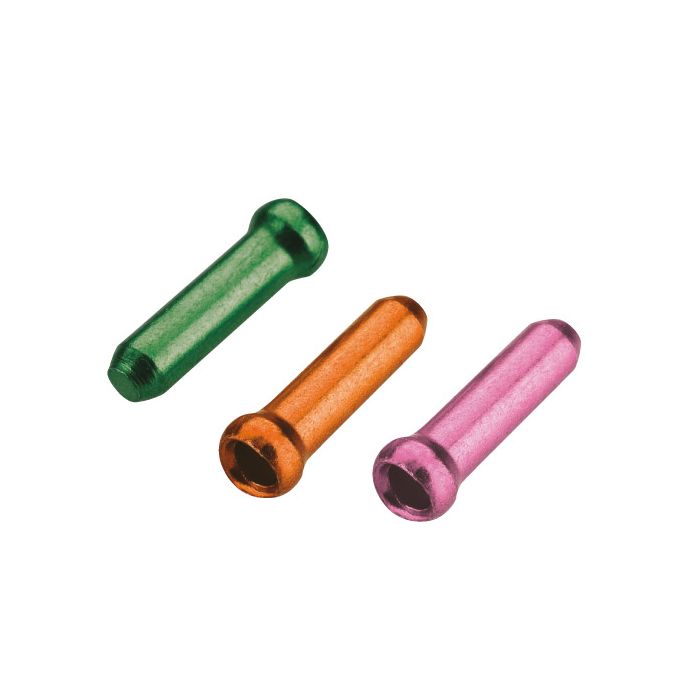 Puntas de cable Jagwire - freno o cambio (30 piezas cada una) - verde efectivo tango naranja rosa
