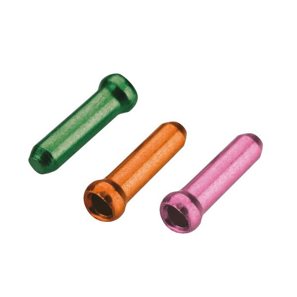 Puntas de cable Jagwire - freno o cambio (30 piezas cada una) - verde efectivo tango naranja rosa