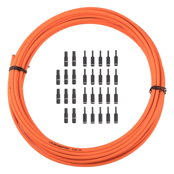 Custodia freno Jagwire Keb slick-lube da 5 mm (10 m + tappi terminali) - arancione