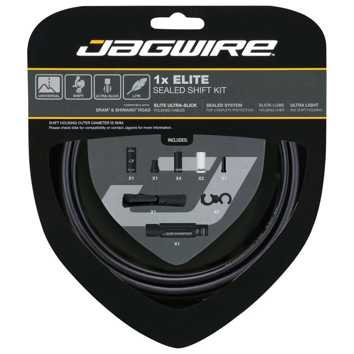 Jagwire 1x kit de cambio sellado elite - negro sigiloso