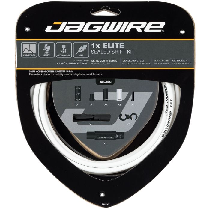 Jagwire 1x kit de cambio sellado elite - blanco