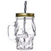Skull -Amaped Mason Jar Glass Brinking Tazza con paglia e copertura