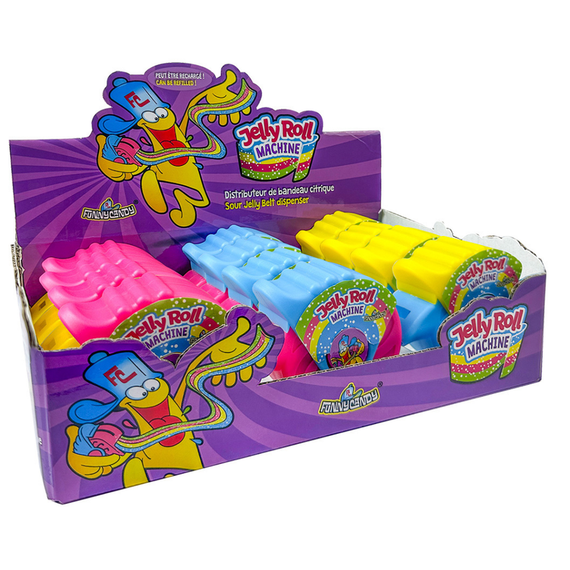 Divertida máquina de rollos de gelatina de caramelo (12 piezas)