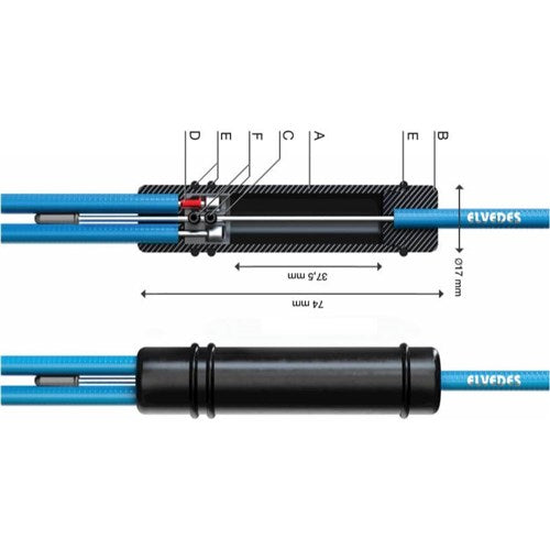 Universal cable splitter set Elvedes with optional ABS function (on map)