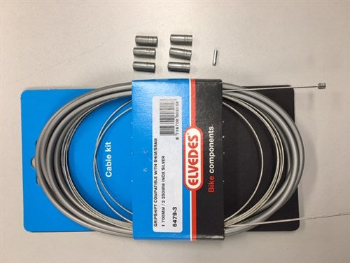 Conjunto de cable de engranajes 3 velocidades Elvedes Nexus 1700 2250 mm de acero inoxidable - plata (en el mapa)