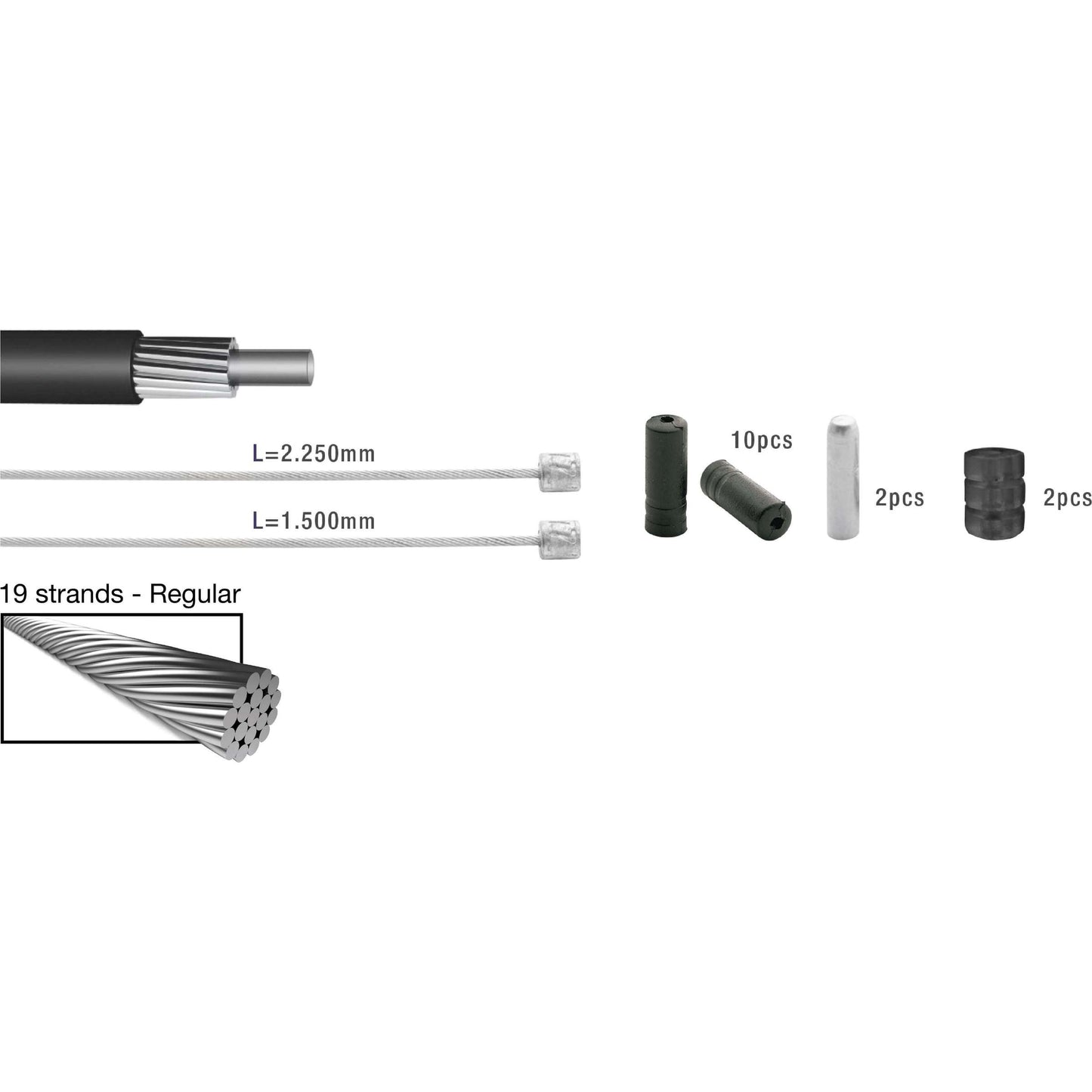 juego de cables de cambio universal 2015002 negro