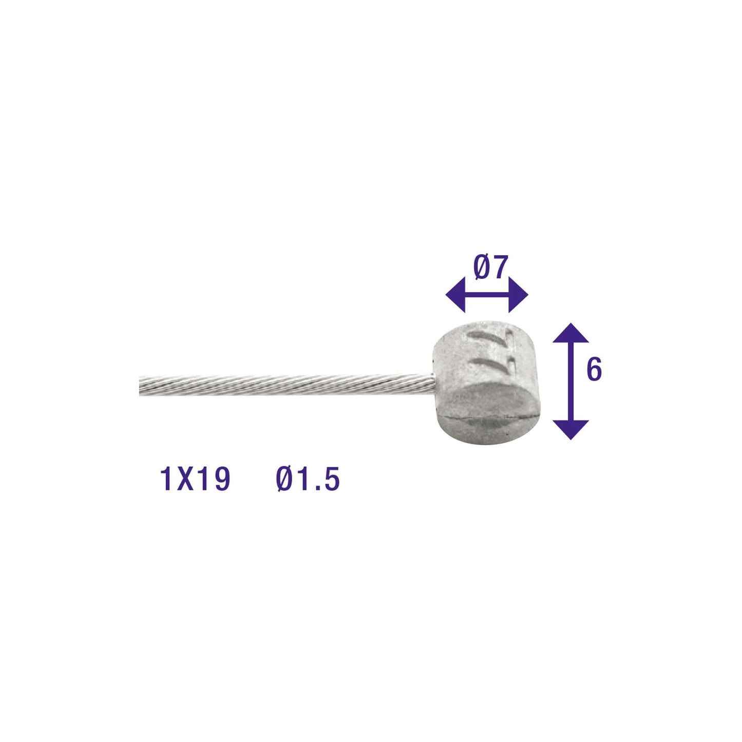 Elvedes Rem Binnenkabel 2250 mm galvanizado Ø1.5 mm-T-Nippel (en el mapa)