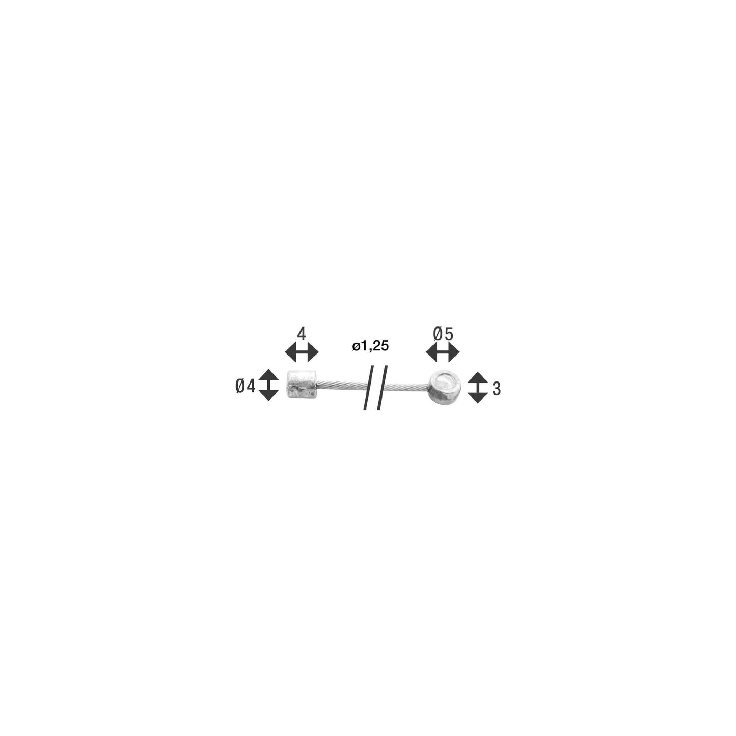 Switch Elvedes Cavo interno 2250 mm 1 x 19 Galvanizzato Ø1,25 con N Nipple Ø4 × 4 + Tø5 × 3 (per pezzo)