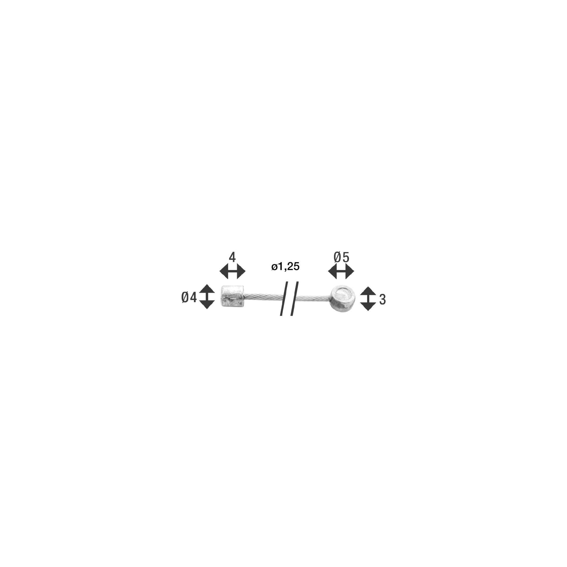 Switch Elvedes Cavo interno 2250 mm 1 x 19 Galvanizzato Ø1,25 con N Nipple Ø4 × 4 + Tø5 × 3 (per pezzo)