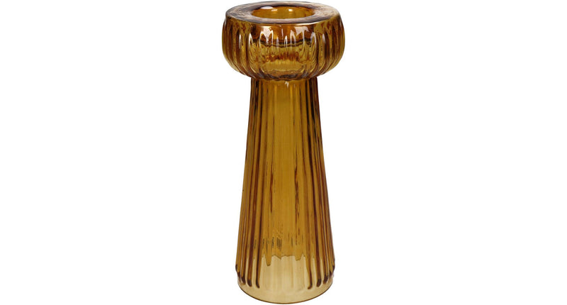 Hd vase glass amber 7.5x7.5x20cm