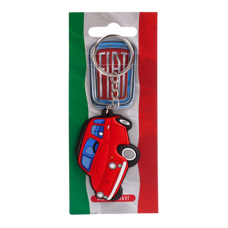 Anillo de llave de PVC rojo Fiat 500