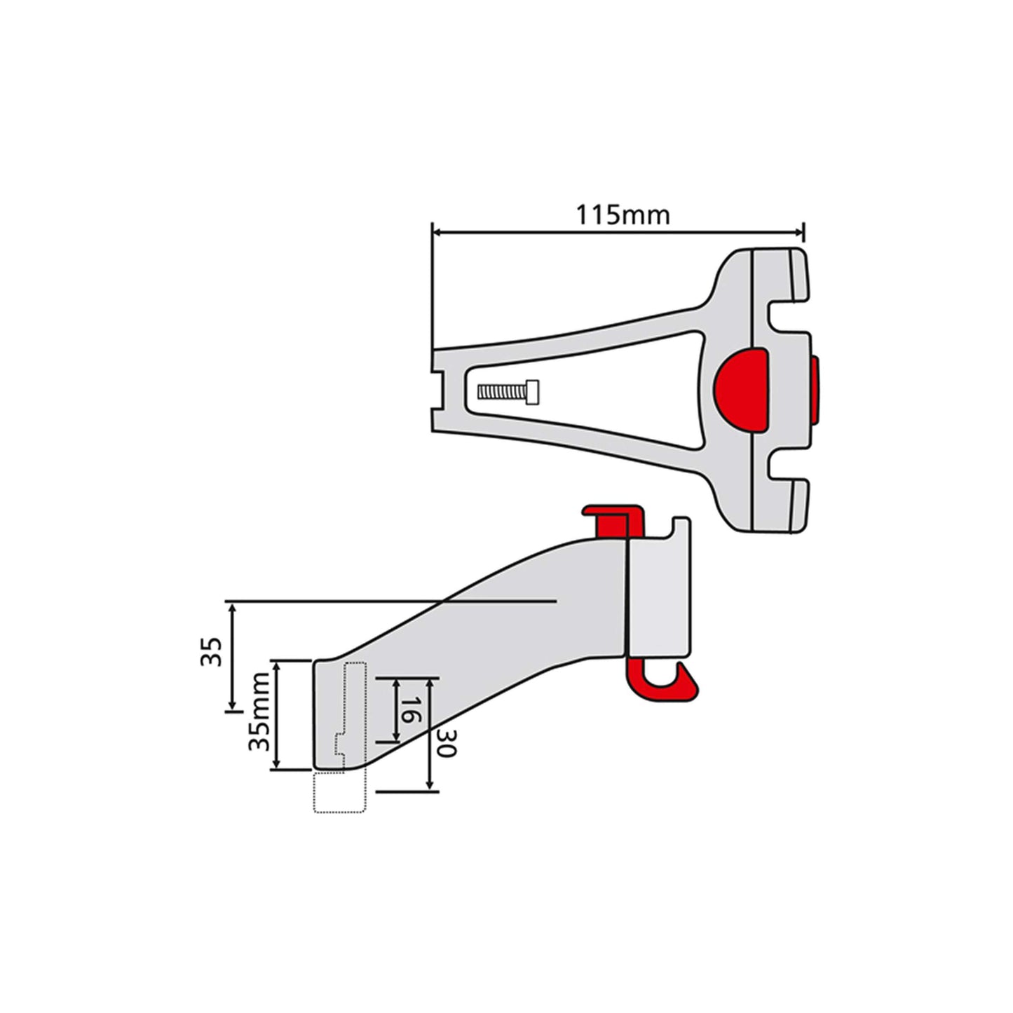 Klickfix bag part for ball -head tube adapter black