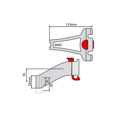 Klickfix bag part for ball -head tube adapter black