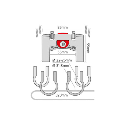 Klickfix steering adapter Universal with lock black