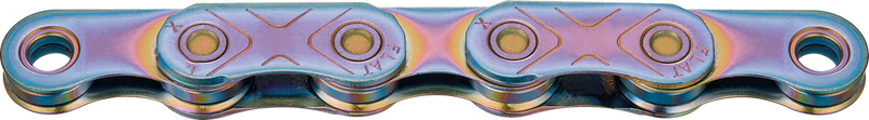 Kmc ketting x-flat 12 13v 126l sram waxed aurora blauw