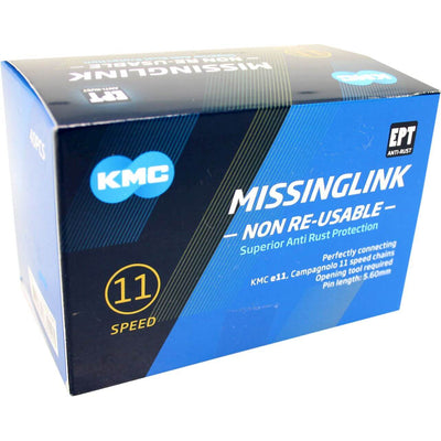 KMC Missinglink 11 Nopt Silver - Localización de la cadena de bicicletas 11 Velocidad, 5.65 mm - Plata