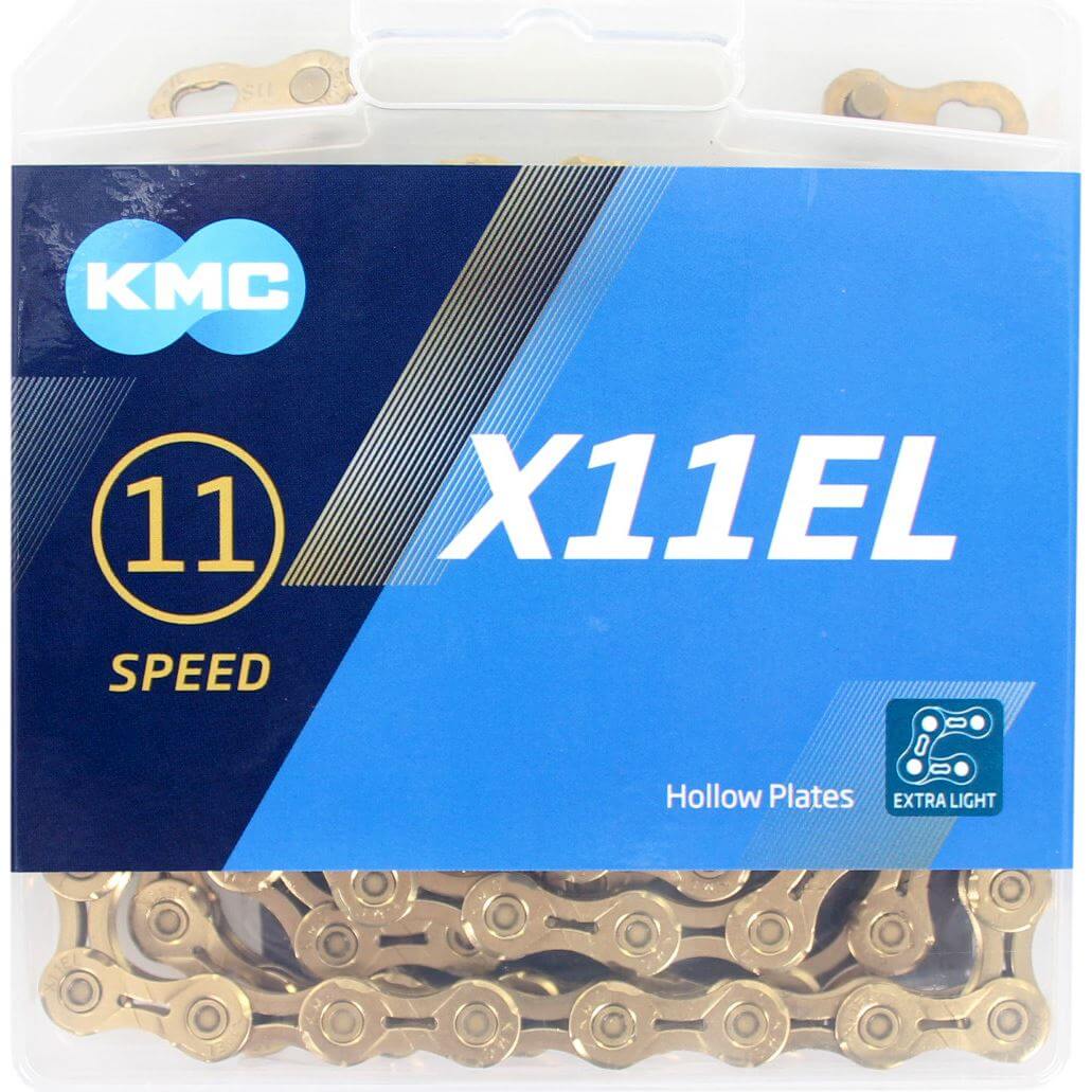 Cadena de bicicletas KMC X11el-Ti-N Gold 118 enlaces
