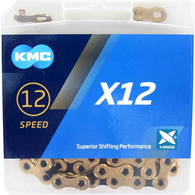 Cadena de bicicletas KMC X12 TI-N Gold Black 126 Schakels