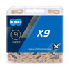KMC Bicycle Chain X9 Ti-N Gold 114 Schakels