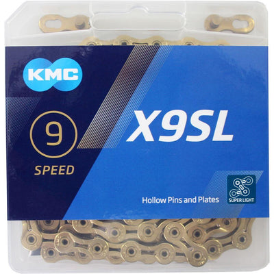 Cadena de bicicletas KMC X9SL Ti-N Gold 114 Schakels