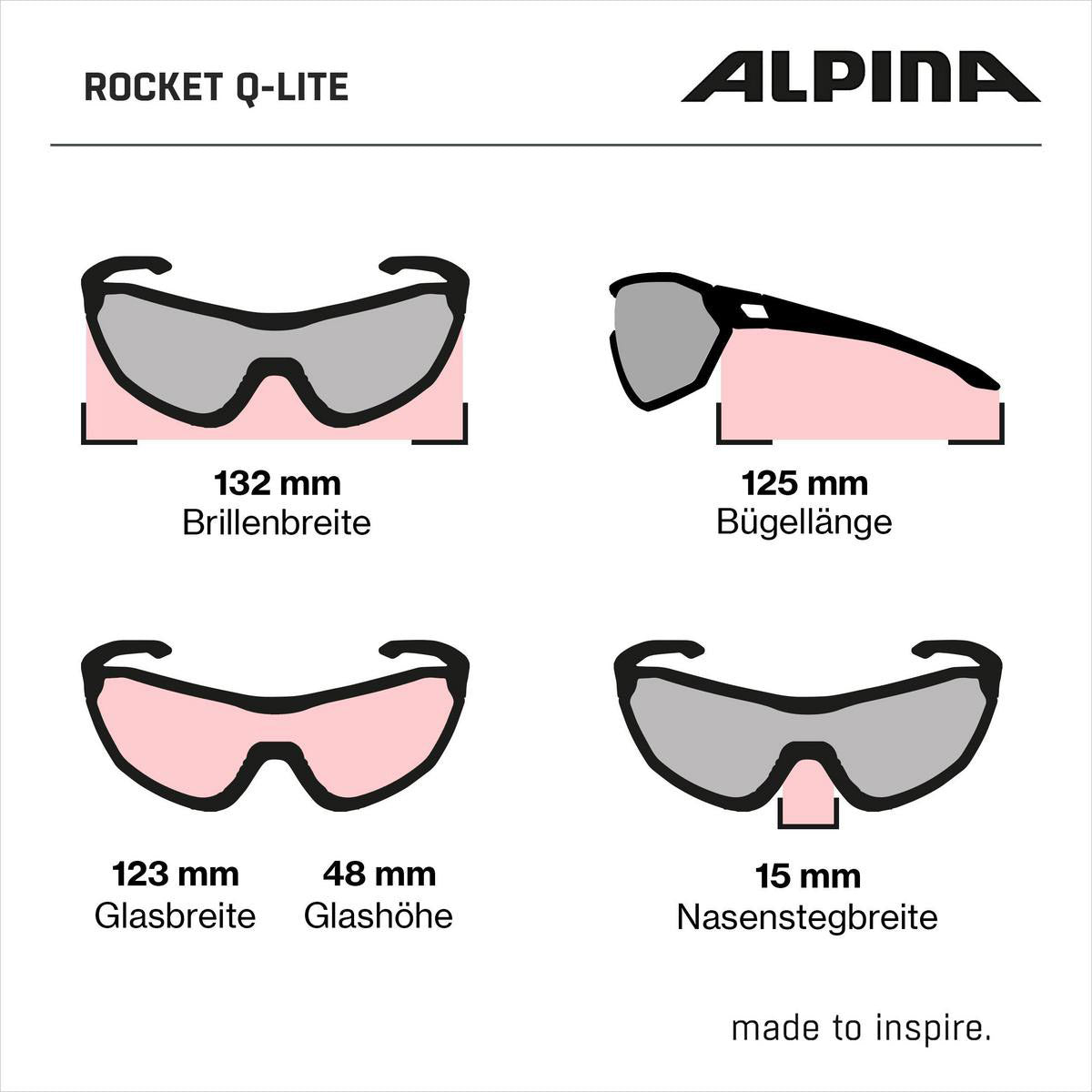 Olimpiadi di abbigliamento sportivo Sport Sports Glasses Rocket Q-Lite Mat Black