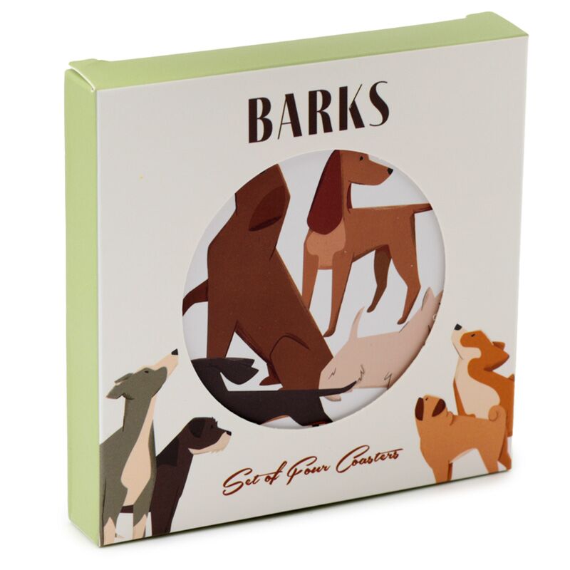 Barks hond set 4 onderzetters