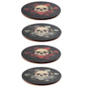 Set di rose del cranio 4 sottobicchieri