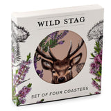 Wild hert set 4 onderzetters - afbeelding 1